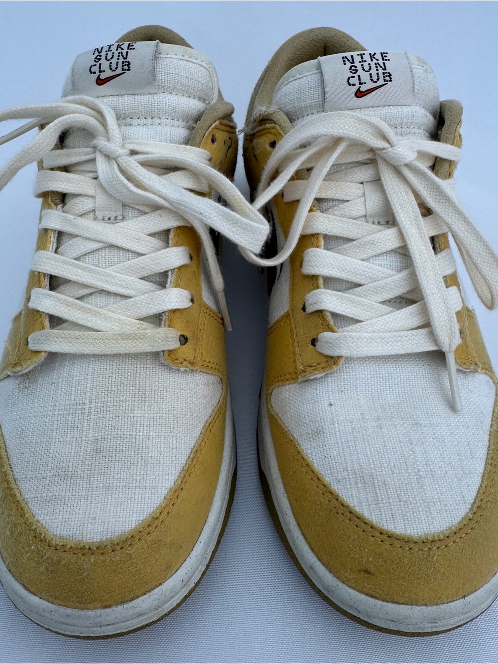 Nike Dunk Sun Club Low-Top Sneakers in Yellow and White Shark Fin Embroidered
